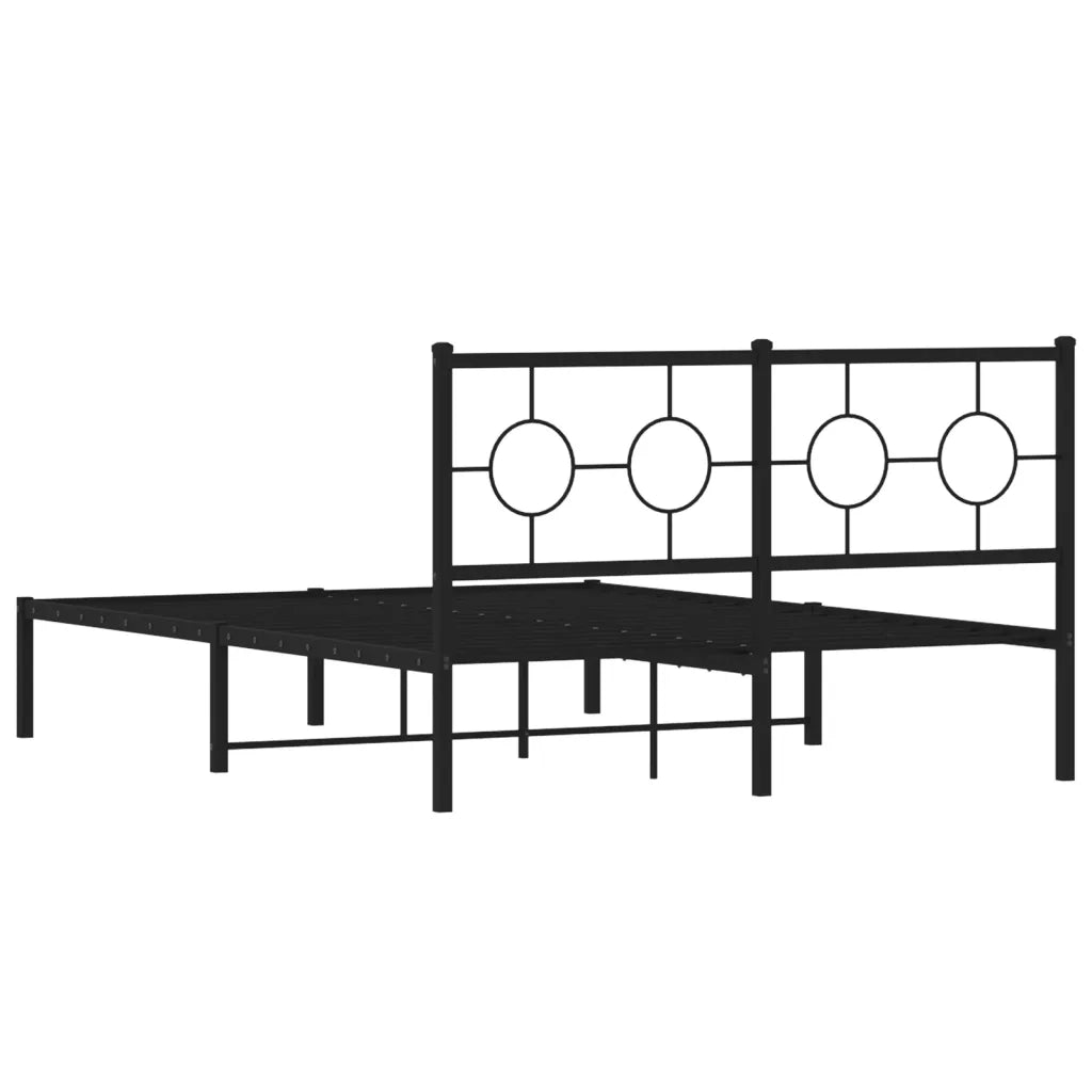 Giroletto con Testiera in Metallo Nero 140x190 cm 376226