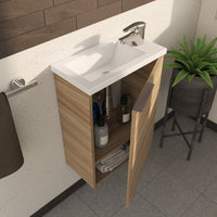 Mobile bagno sospeso Compact Cody completo di lavabo e specchio Colore NOCE