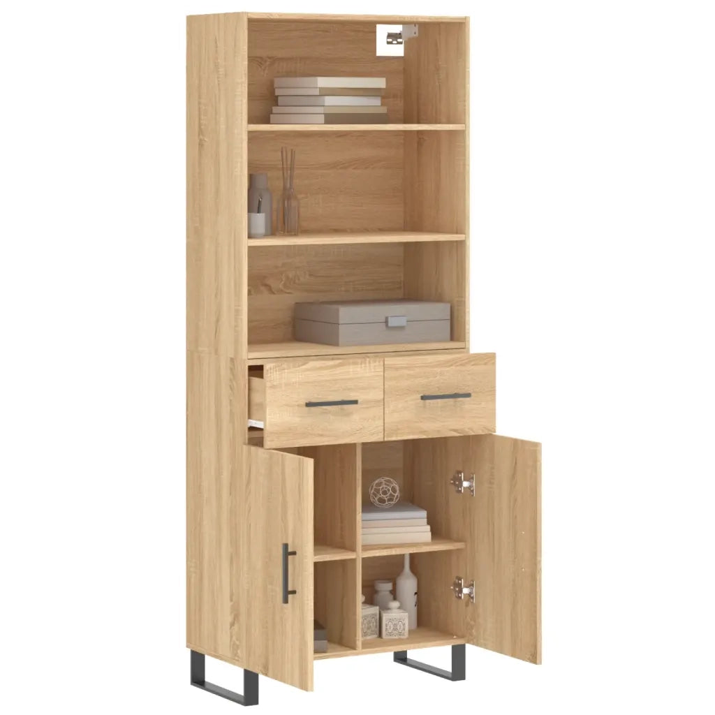 vidaXL Credenza Rovere Sonoma 69,5x34x180 cm in Legno Multistrato