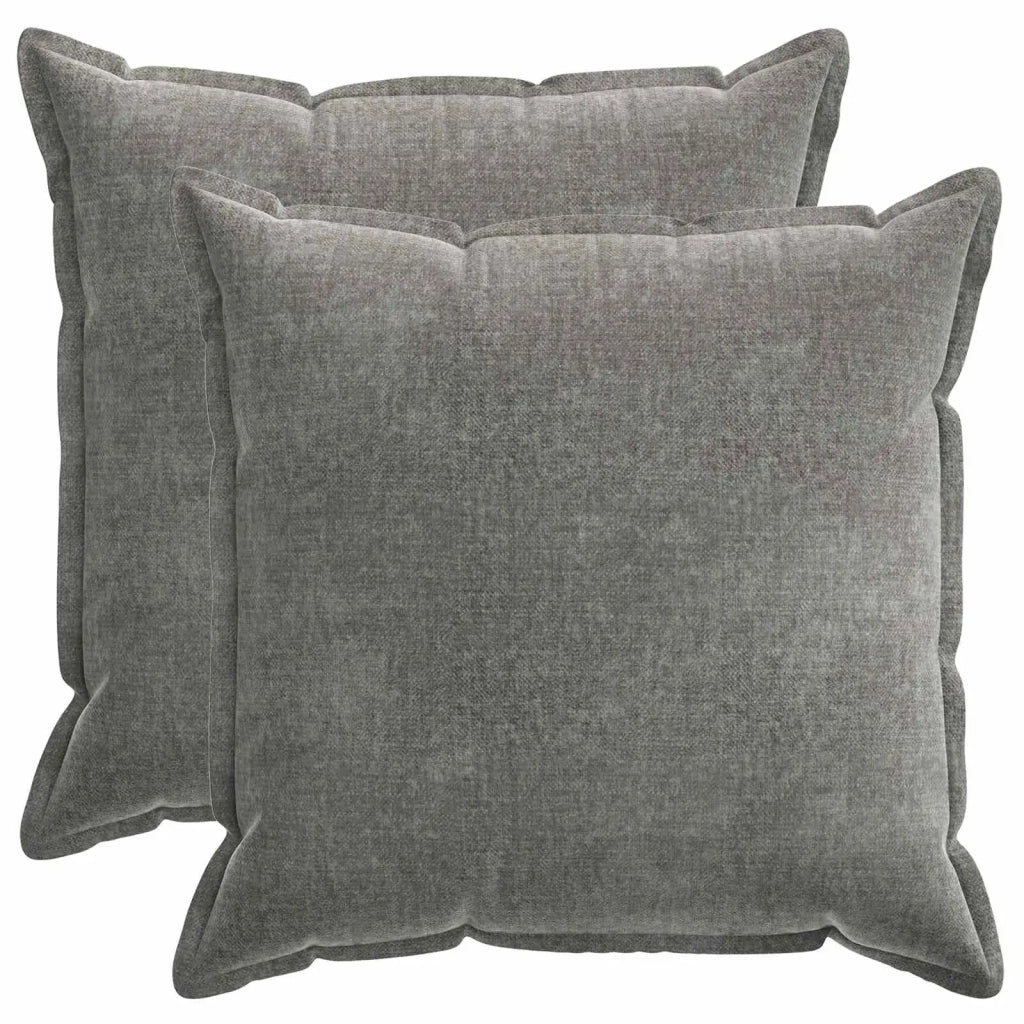 Federa 2 pcs HOUTEN Grigio Scuro 70 x 70 cm Tessuto Chenille 921371