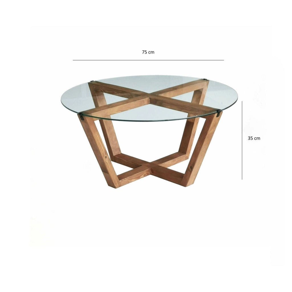 Agatha, Tavolino da Salotto Portariviste, 75x75x35h cm Marrone Noce