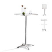 Tavolo Alto da Bar Järpen con Piano Ribaltabile e Altezza Regolabile 75/115 cm - Colore Argento [en.casa]