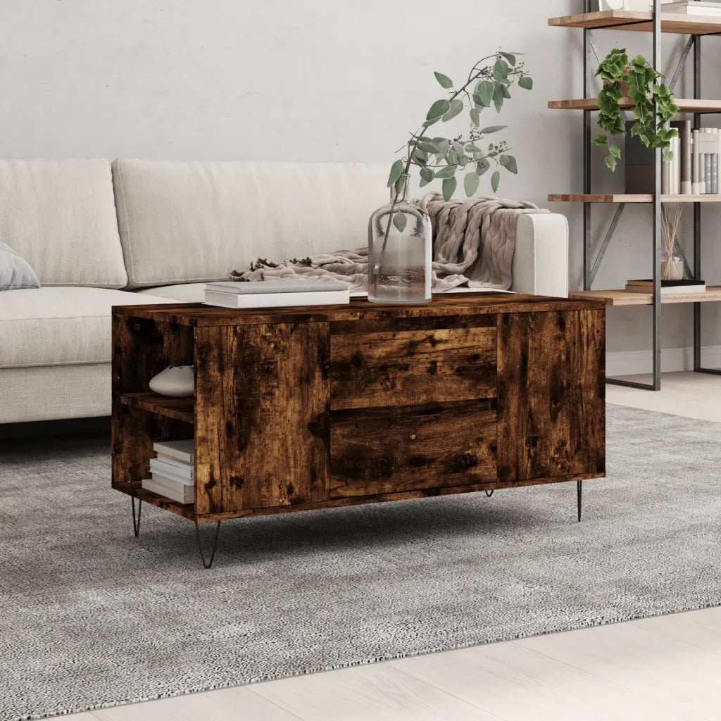 Tavolino da salotto | Tavolino da caff¨¨ | Tavolino da Soggiorno Rovere Fumo 102x44,5x50cm Legno Multistrato