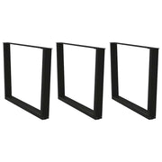 Gambe per tavolo da pranzo a forma di V 3 pz nere 100x(72-73,3) cm in acciaio
