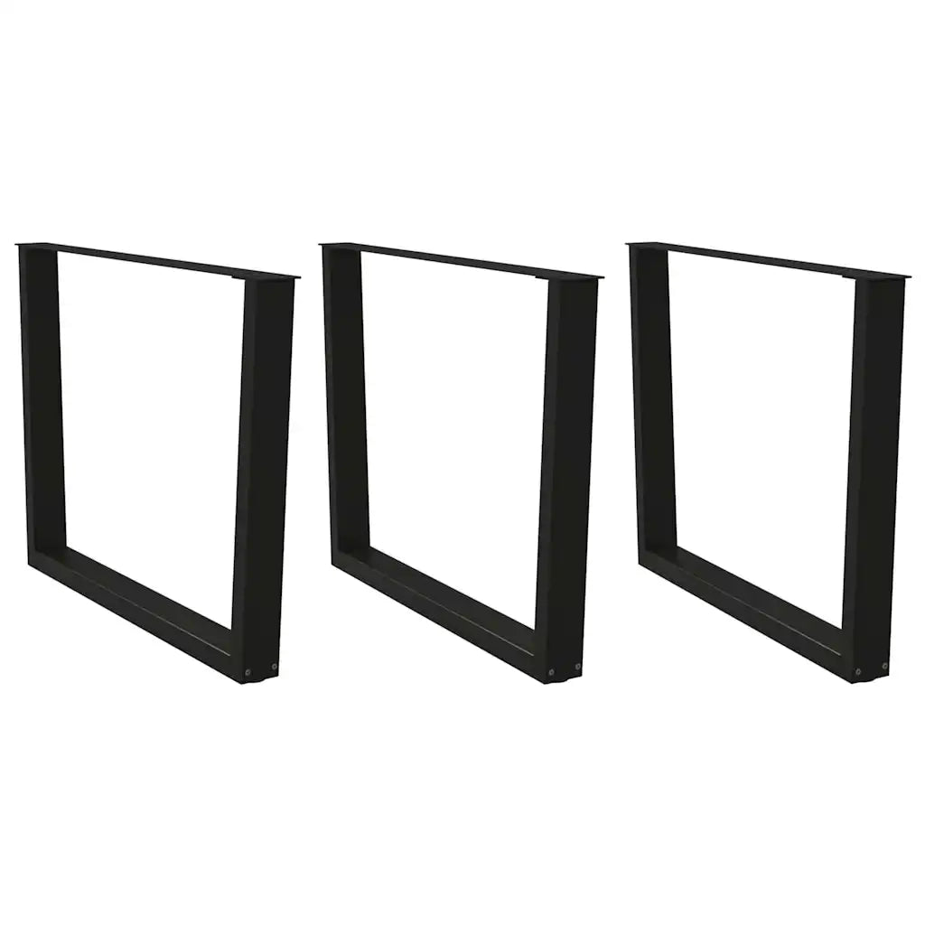 Gambe per tavolo da pranzo a forma di V 3 pz nere 100x(72-73,3) cm in acciaio