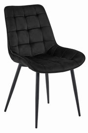 Sedia VALORA BERA - Design moderno in velluto nero per soggiorno, SKU 3816