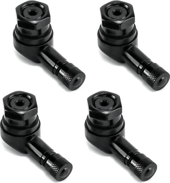 Adattatore per valvole di scarico 4 in lega di alluminio - estensione valvola pneumatici e compensazione pressione - per motocicli - diametro pneumatici 113 mm.