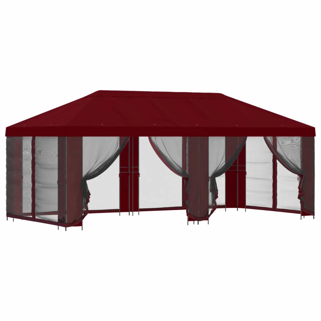 Gazebo con pareti laterali 6 x 3 m Borgogna