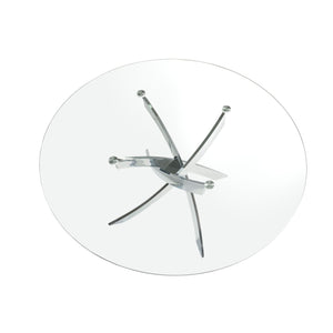 Tavolo da pranzo rotonda vetro temperato e acciaio cromato