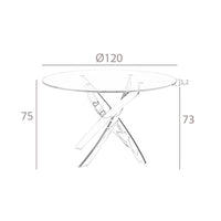 Tavolo da pranzo rotonda vetro temperato e acciaio cromato