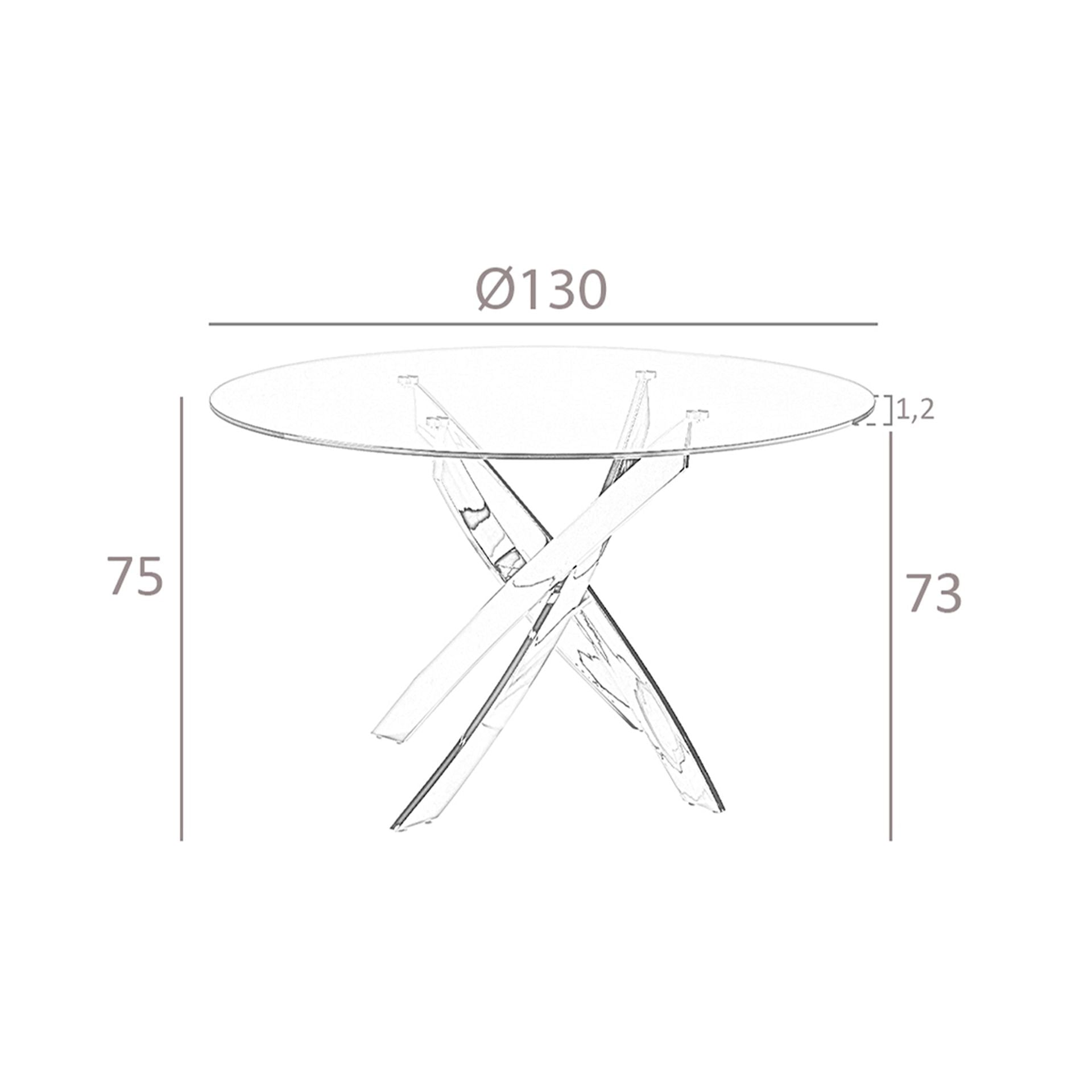 Tavolo da pranzo rotonda vetro temperato e acciaio cromato