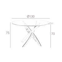Tavolo da pranzo rotonda vetro temperato e acciaio cromato