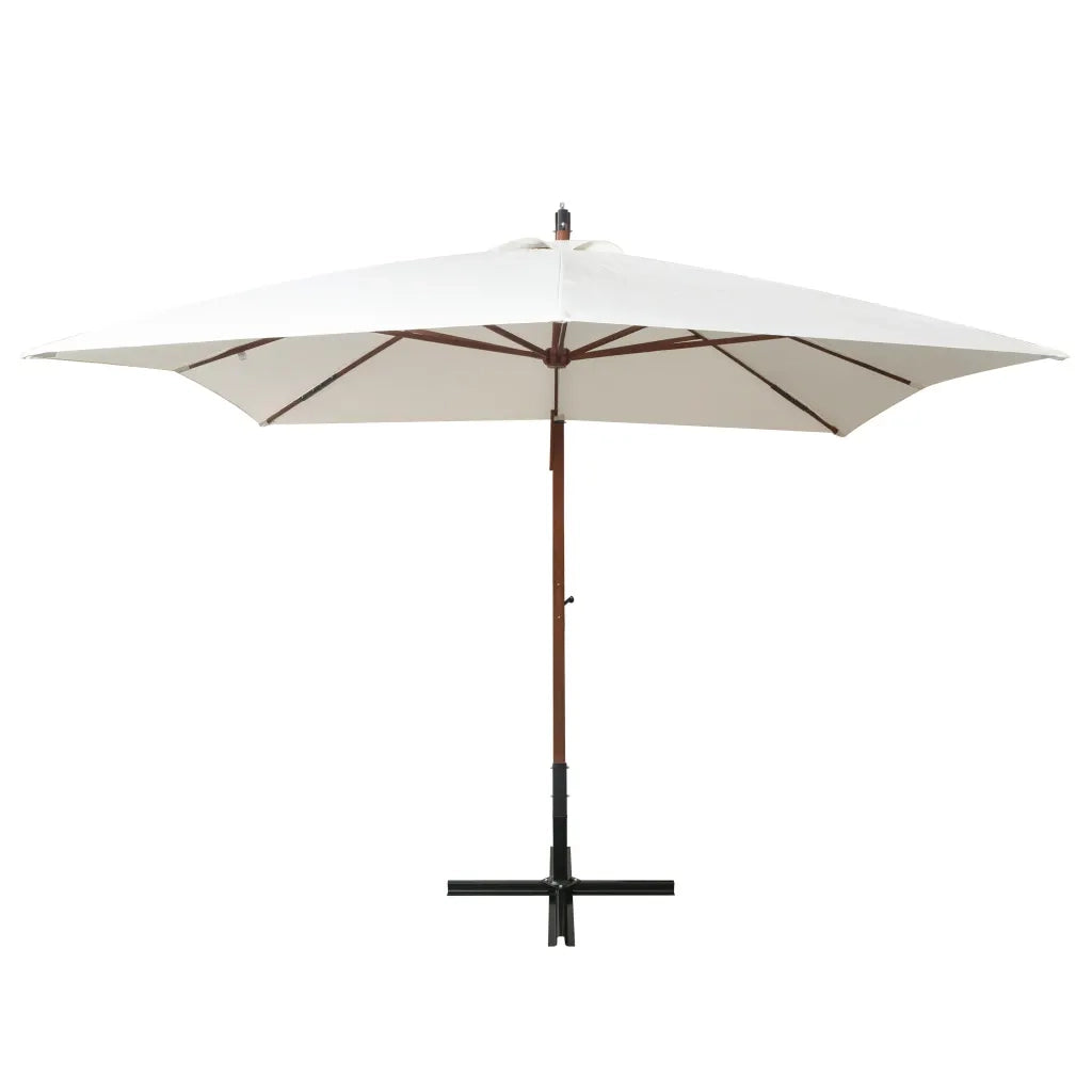 Ombrellone Pensile 300x300 cm Palo in Legno Bianco 42968