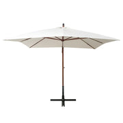 Ombrellone Pensile 300x300 cm Palo in Legno Bianco 42968