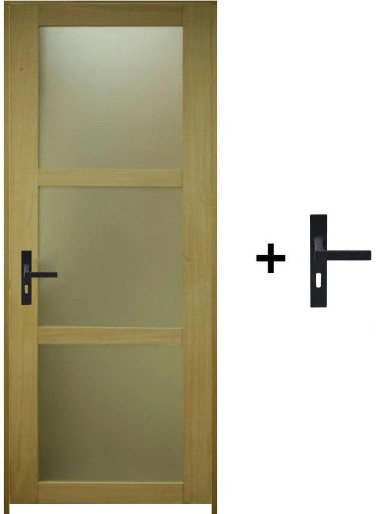 Blocco Porta Vetro Ayous H204 x L73 Pannello Laterale Destro a Spinta + Maniglia