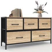 IDMarket - UTAH Cassettiera in tessuto a 5 cassetti H.55 cm mobile contenitore di design industriale