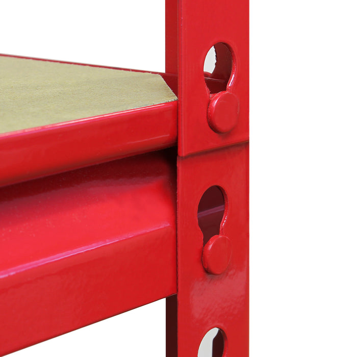 4 Scaffali Z-Rax In Acciaio Senza Bulloni Rossi 90cm