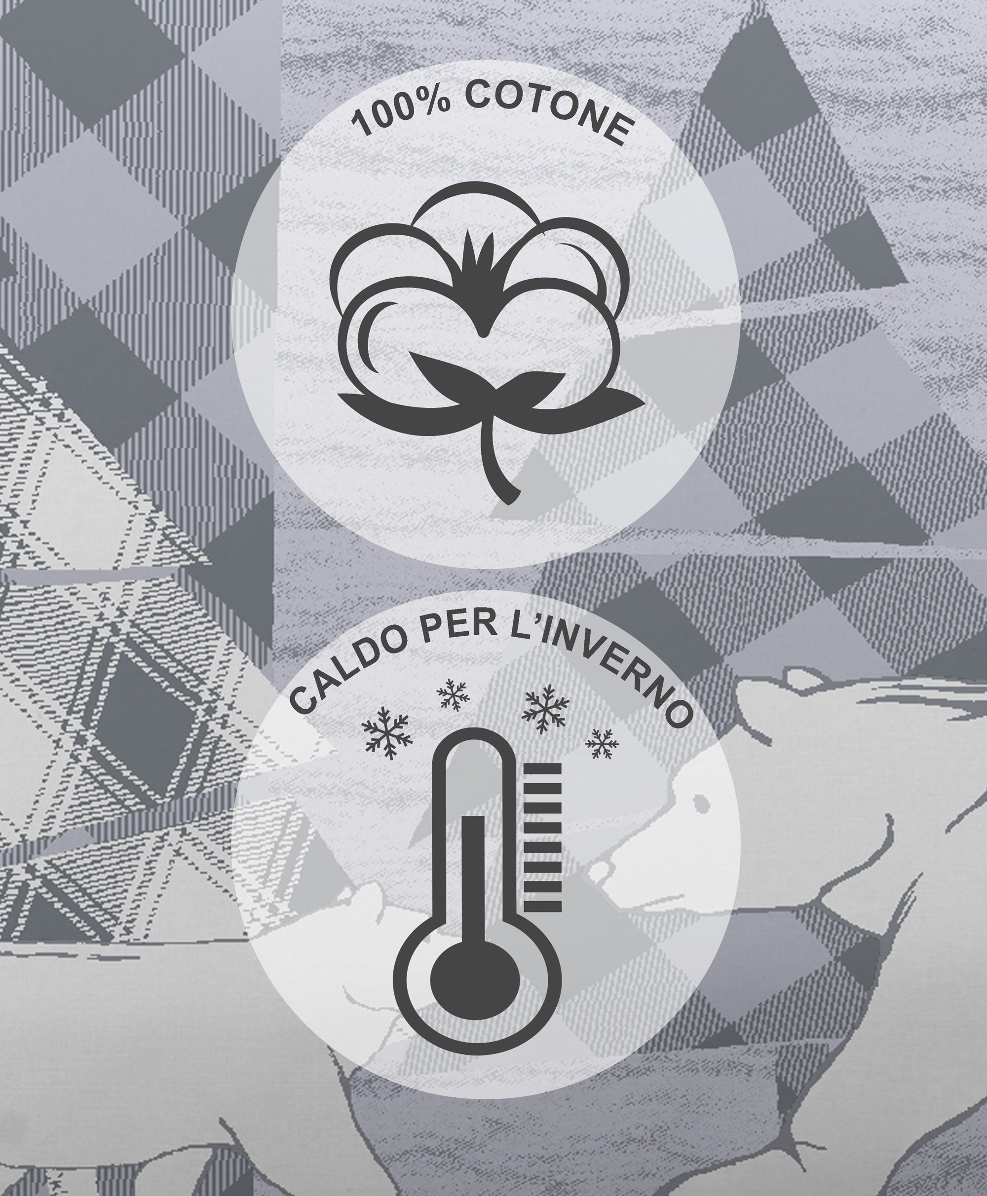 Completo Letto in Flanella Calda e Morbida Anti Pilling - Set Flanellato 3 Misure parure con Federe - Canada grigio - 1 Piazza e mezza