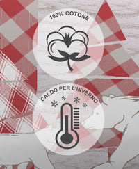 Completo Letto in Flanella Calda e Morbida Anti Pilling - Set Flanellato 3 Misure parure con Federe - Canada rosso - 2 Piazze