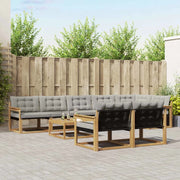 Set di divani da esterno 9 pcs Bianco e Grigio Chiaro
