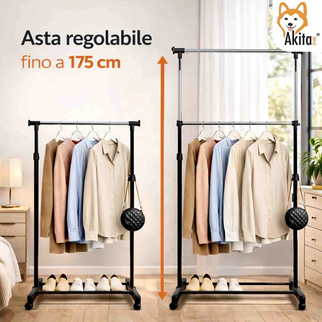 Akitaink Stand Appendiabiti Ruote Barra Estensibile