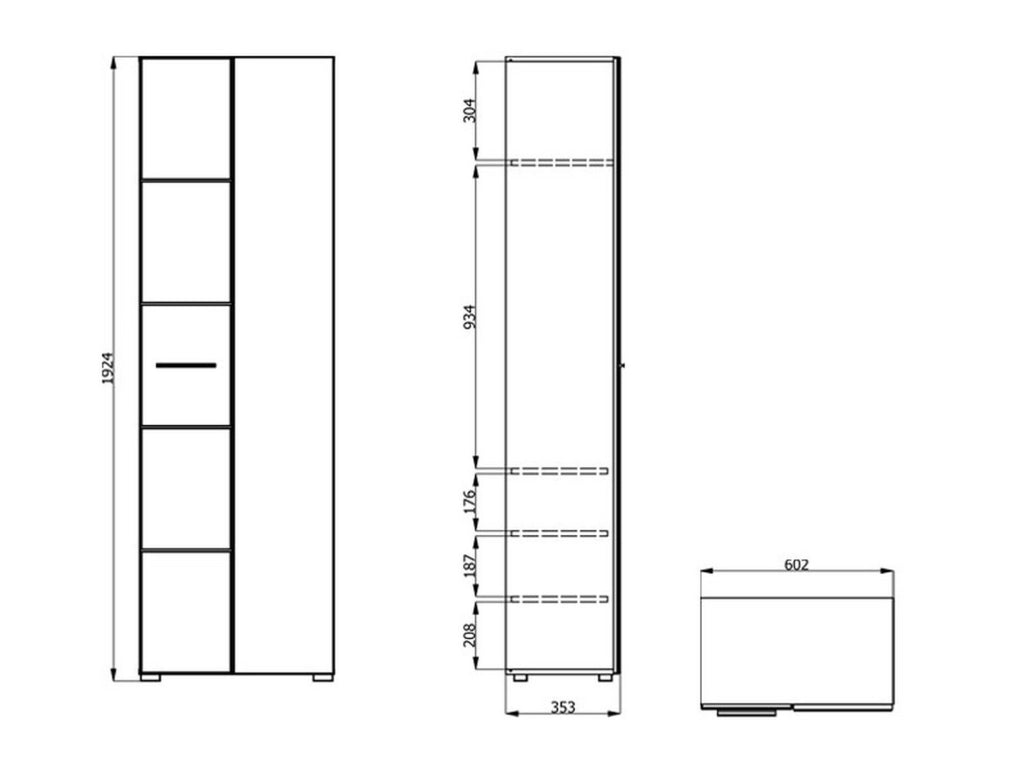 Armadio Camera da Letto Griante, Guardaroba 2 Ante Appendiabiti, 60x192.5h cm Bianco