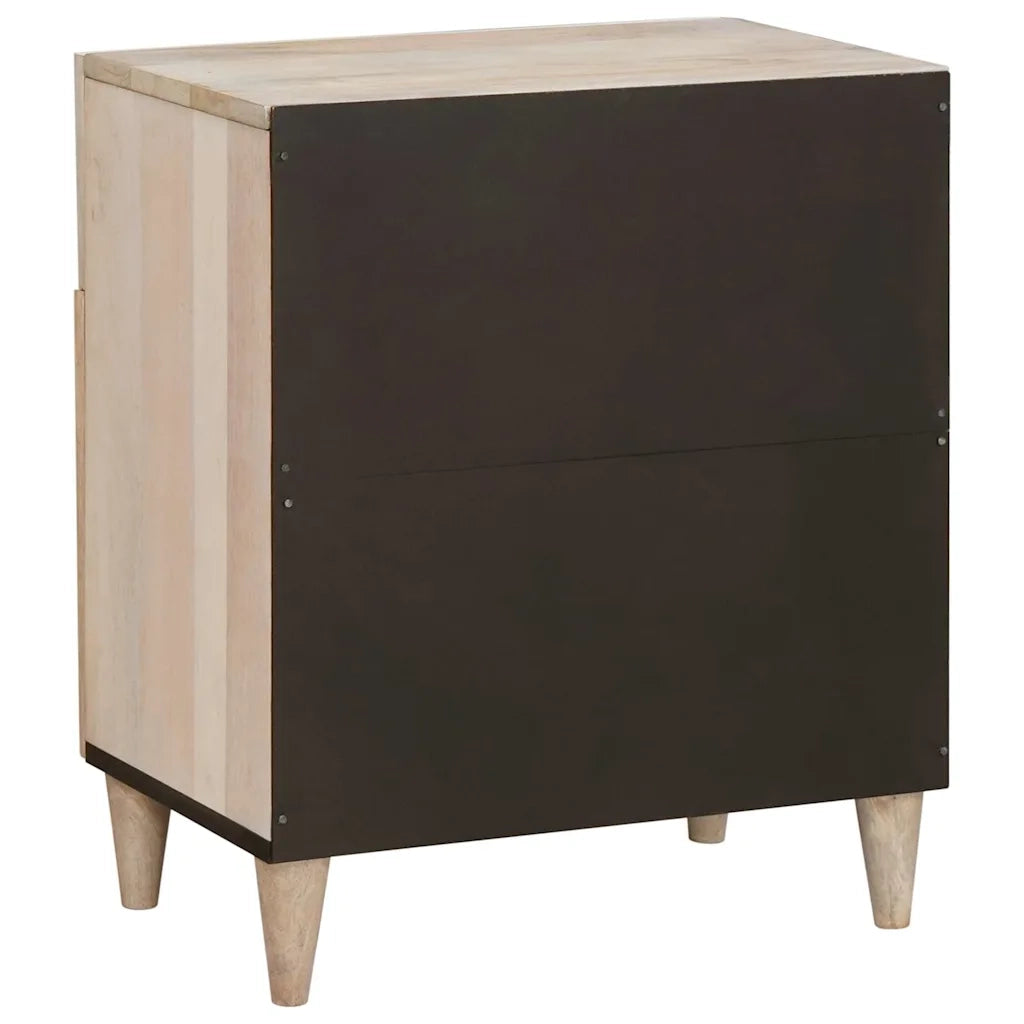 vidaXL Comodino Beige 50 x 33 x 60 cm legno massello di mango