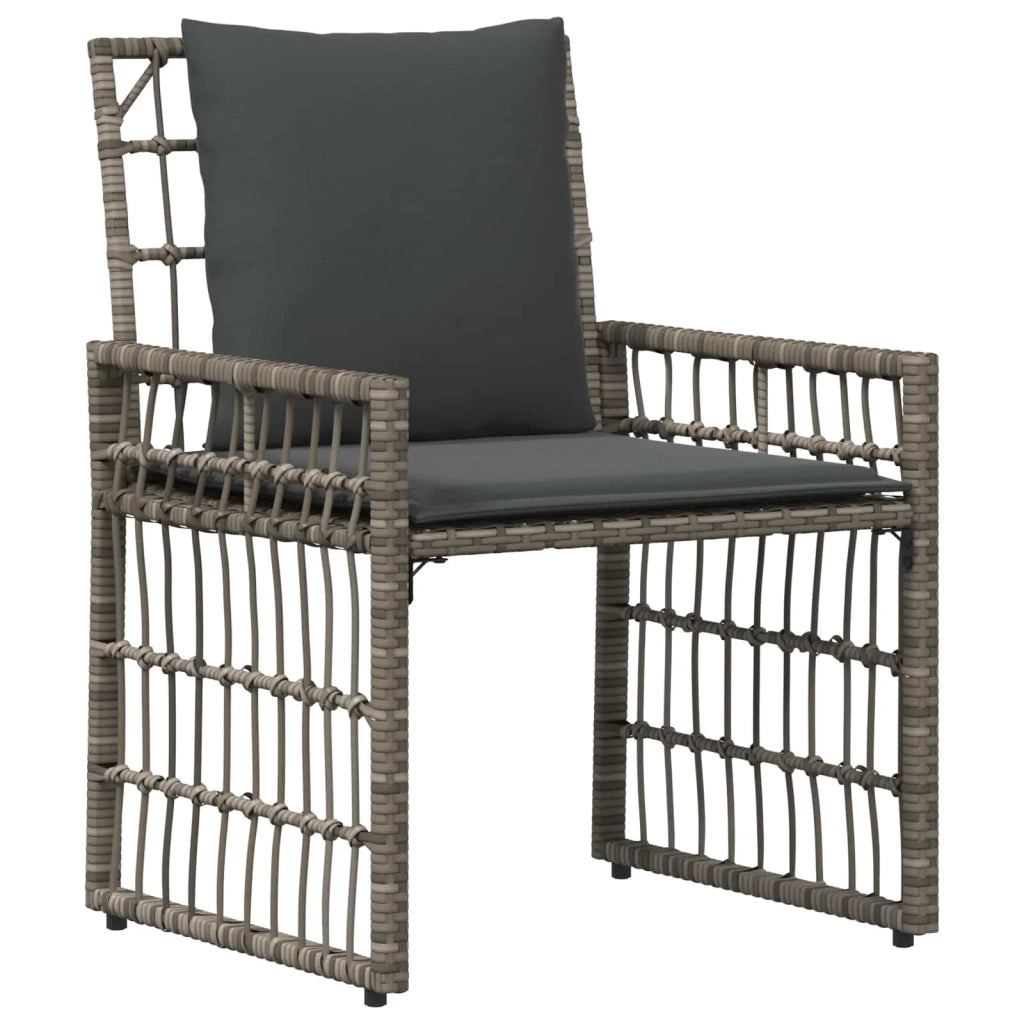 Set di Mobili da Esterno 3 pcs Nero e Grigio scuro