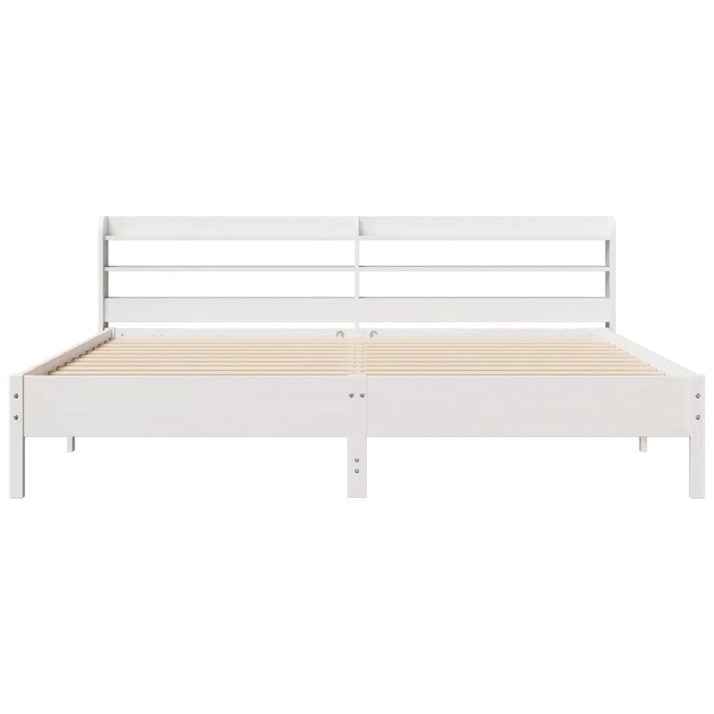 Giroletto senza Materasso Bianco 200x200 cm Legno Massello Pino 3306877