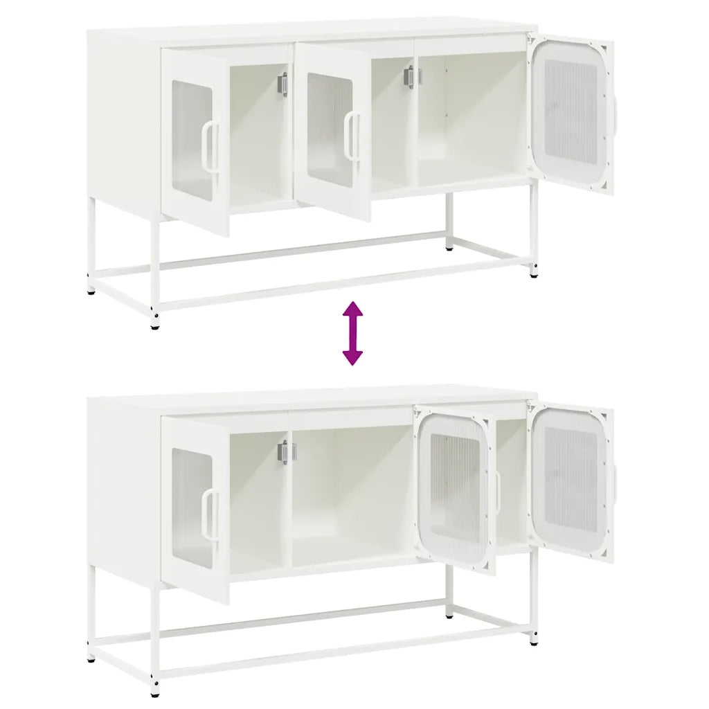 Mobile TV Bianco 100,5x39x60,5 cm in Acciaio Laminato a Freddo 853343