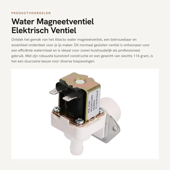 Valvola magnetica per acqua - 3/4 pollici - Valvola di ingresso per acqua - Regolatore di flusso per ghiaccio - Realizzato in plastica - Adatto a diverse applicazioni