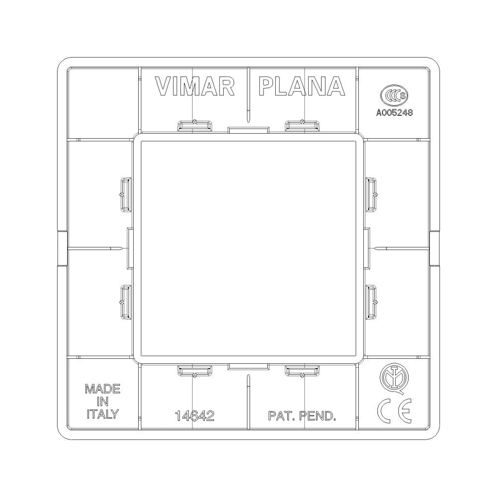 Vimar placca 2p tecnopolimero bianco per supporto montaggio su cassetta tonda