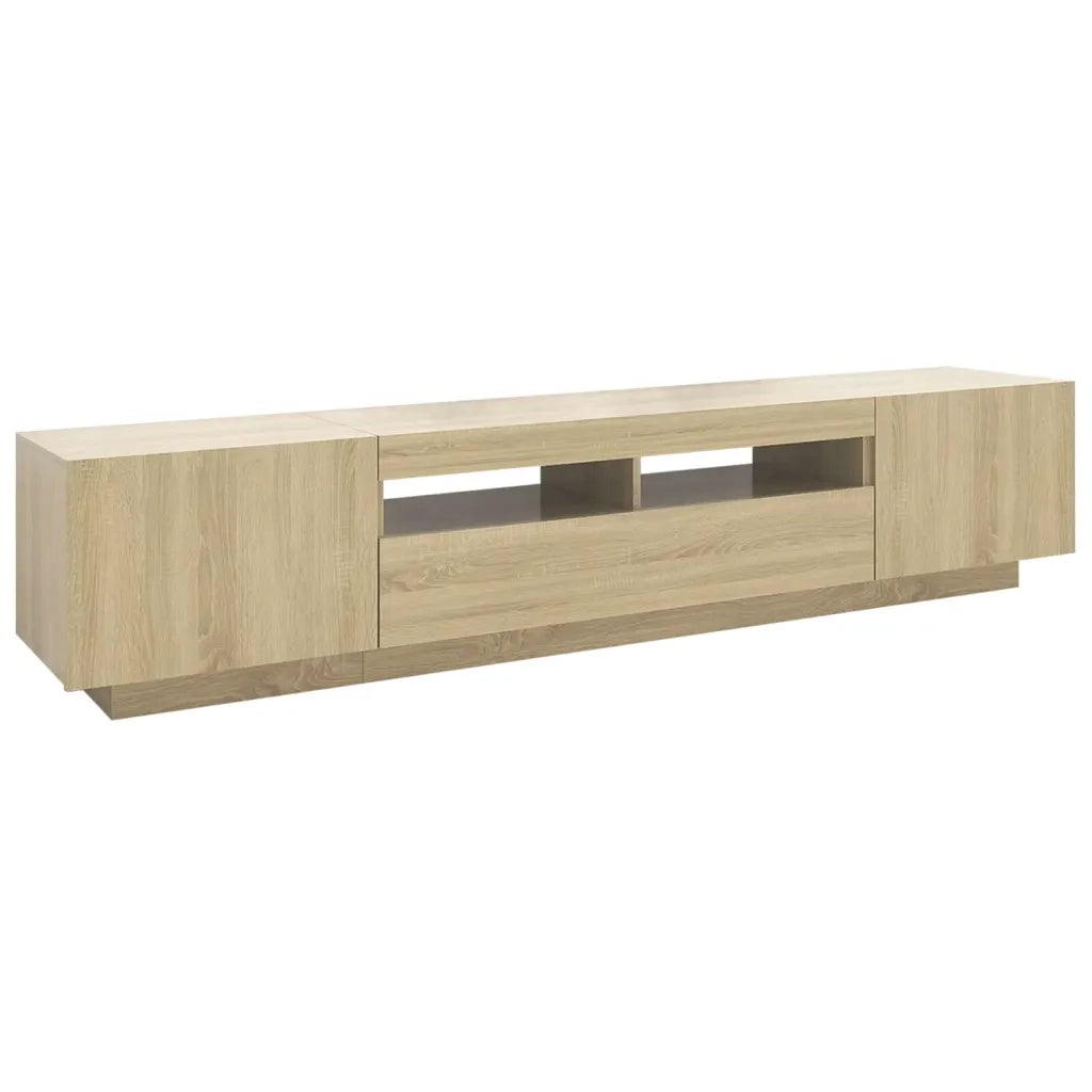 Mobile Porta TV con Luci LED Rovere Sonoma 200x35x40 cm 3081909