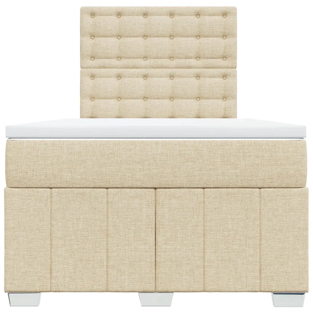 Giroletto a Molle con Materasso Crema 120x190 cm in Tessuto 3293926