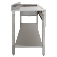 Lavandino Commerciale da Cucina 1 Vasca Inox con Sgocciolatoio a Sinistra