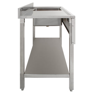 Lavandino Commerciale da Cucina 1 Vasca Inox con Sgocciolatoio a Sinistra