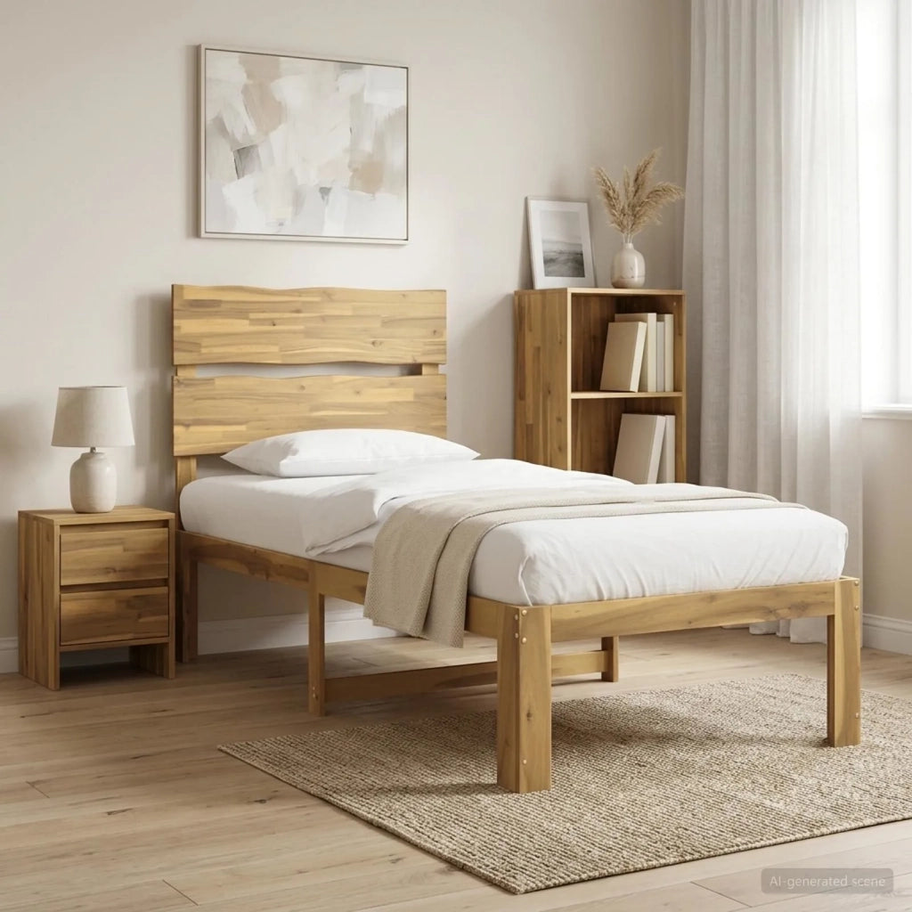Letto Singolo con Testiera ROSTOCK Bianco 100 x 200 cm 903502