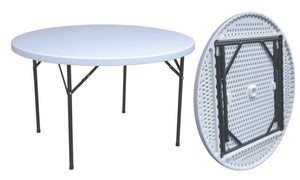 tavolo tondo in hdpe dimensioni cm 122x74h peso 13kg cod:ferx.10638