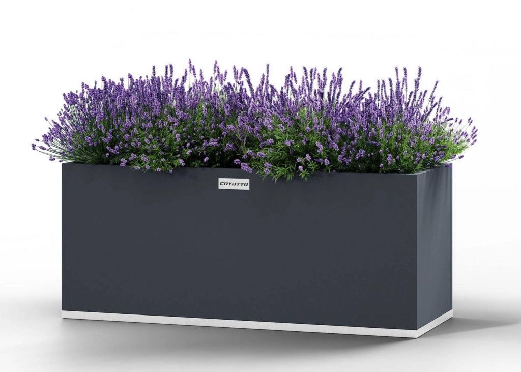 Fioriera rettangolare in acciaio 140cm x 40cm x 50cm serie Coyotto balcone giardino patio