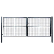 Cancello per Giardino in Acciaio Zincato 400x150 cm Grigio   cod mxl 51814