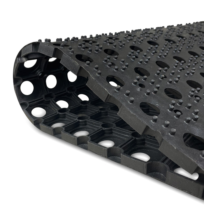 Zerbino In Gomma Ingresso Resistente A MezzaLuna Antiscivolo 45 x 75 Cm AsciugaPassi Facile Da Pulire Antibatterico