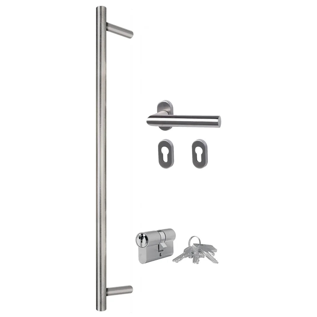 Porta Ingresso Antracite 110x210 cm in Alluminio e PVC