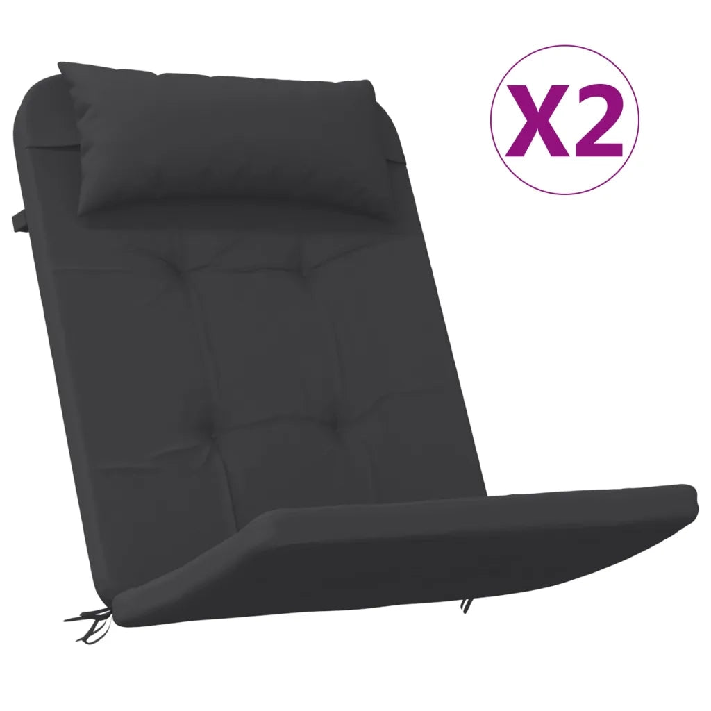 Cuscini per Sedia Adirondack 2 pz Neri in Tessuto Oxfordcod mxl 118276