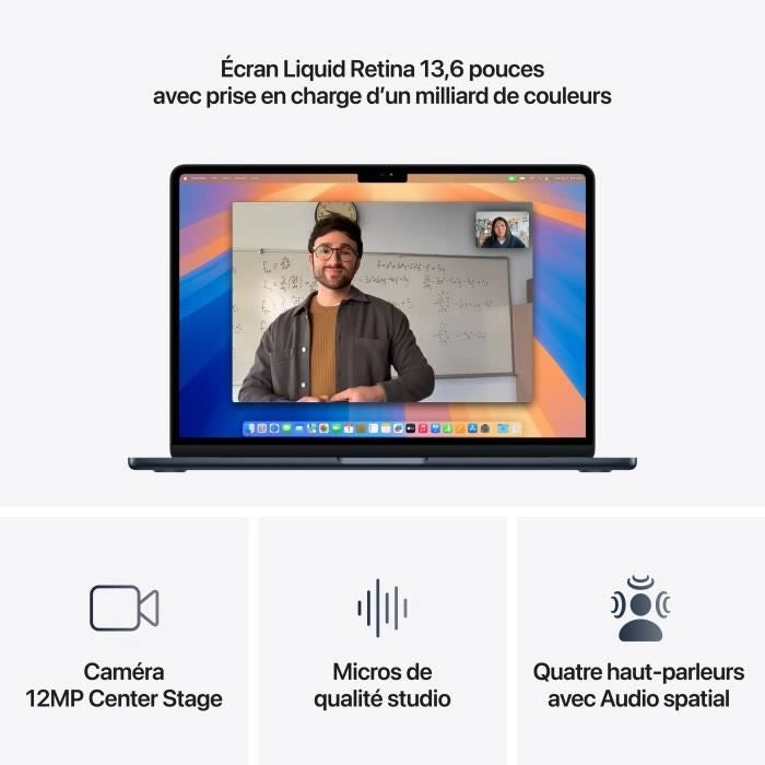 Apple - MacBook Air M4 da 13,6 pollici (2025) - 16 GB di RAM - 512 GB di spazio di archiviazione - CPU a 10 core - GPU a 10 core - Mezzanotte