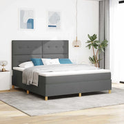 Letto a molle con materasso Grigio scuro 180 x 200 cm Tessuto 3339638
