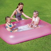 Trade Shop - Piscina Gonfiabile Rettangolare 165 X 104 X 25 Cm Con Fondo Gonfiabile Bambini - Rosa