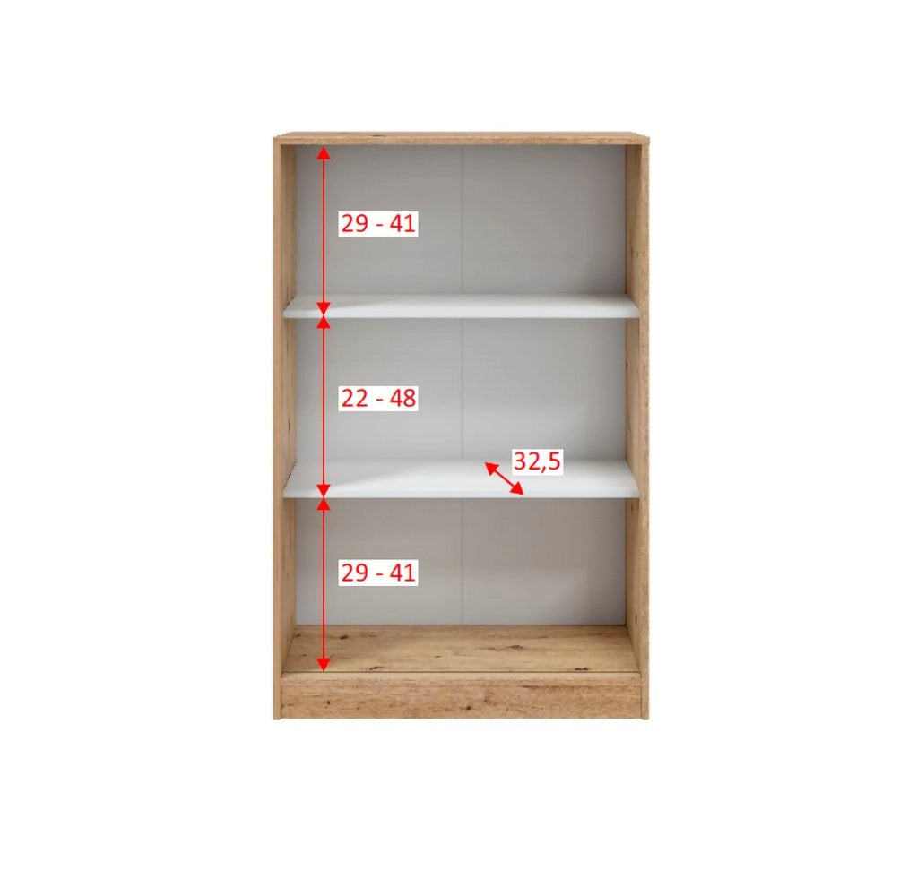 Armadio Camera da Letto Stelvio, Guardaroba 2 Ante 2 Ripiani, 40x119h cm Marrone Rovere Nodi