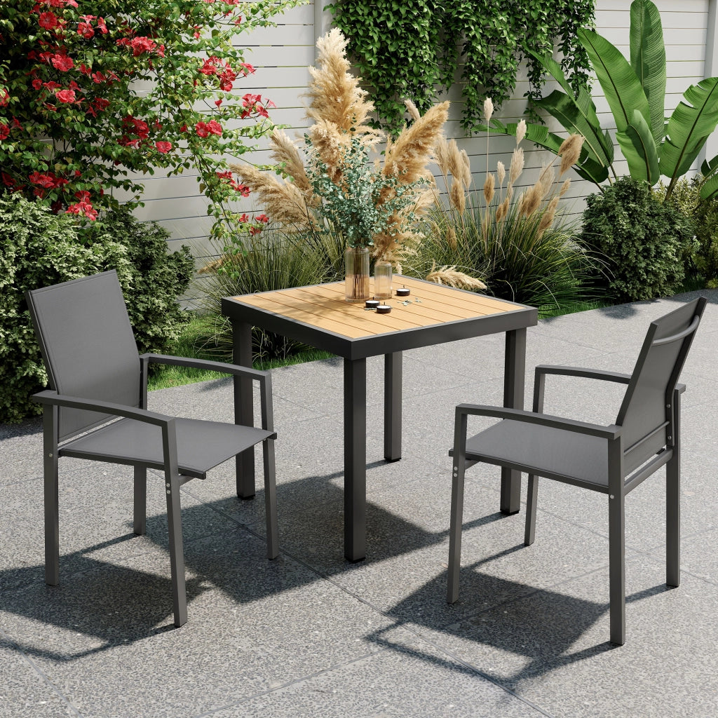 Sedia da giardino impilabile ¨C zephmum ¨C 2 pezzi grigio scuro 56x58x89 cm