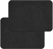 Due patch per autoadesivi per stoffa e tela - 279 x 203 cm - impermeabili - set di riparazione per divano, tenda, mobili, sedile auto, divano letto (nero)