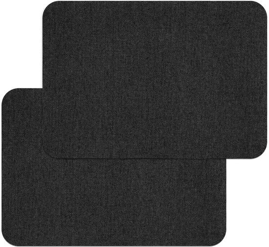 Due patch per autoadesivi per stoffa e tela - 279 x 203 cm - impermeabili - set di riparazione per divano, tenda, mobili, sedile auto, divano letto (nero)